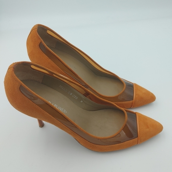 Donald J Pliner Bella Suede/Vinyl Heels Size 9 - Picture 9 of 14